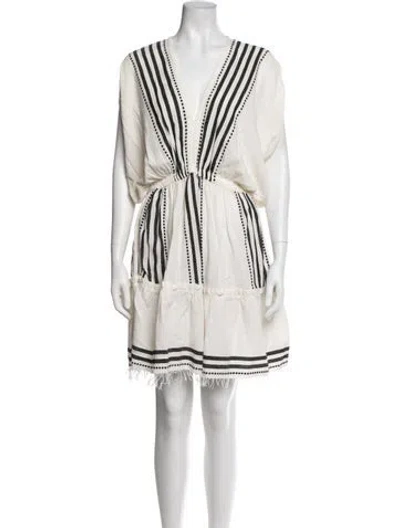 Pre-owned Lemlem Striped Mini Dress In Neutrals