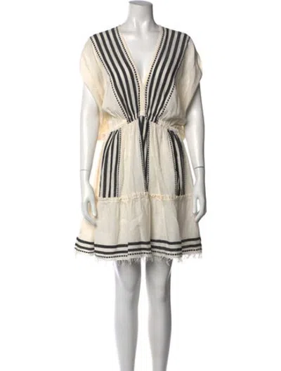 Pre-owned Lemlem Striped Mini Dress In Neutrals