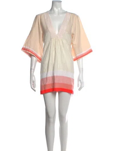 Pre-owned Lemlem Striped Mini Dress In Neutrals