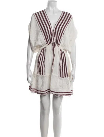 Pre-owned Lemlem Striped Mini Dress In Neutrals