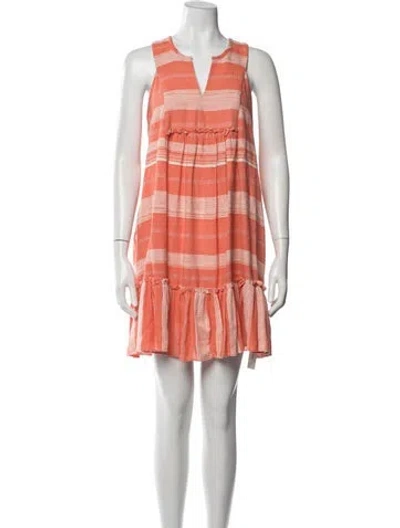 Pre-owned Lemlem Striped Mini Dress In Orange