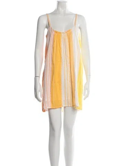 Pre-owned Lemlem Striped Mini Dress In Orange