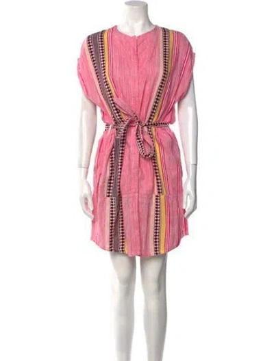 Pre-owned Lemlem Striped Mini Dress In Pink