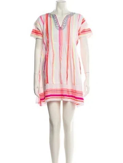 Pre-owned Lemlem Striped Mini Dress In Pink