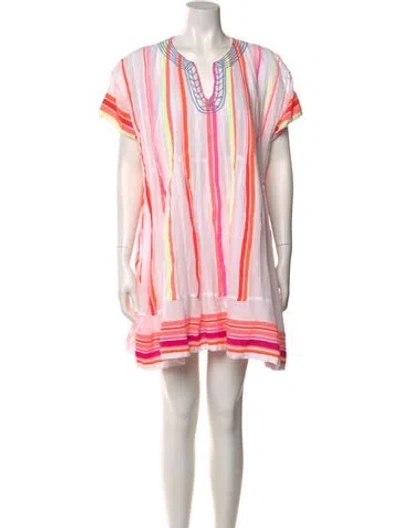 Pre-owned Lemlem Striped Mini Dress In Pink