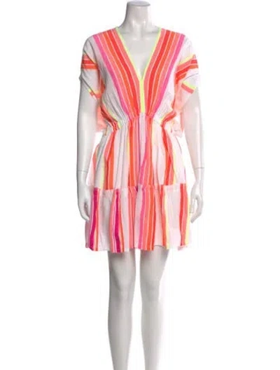 Pre-owned Lemlem Striped Mini Dress In Pink