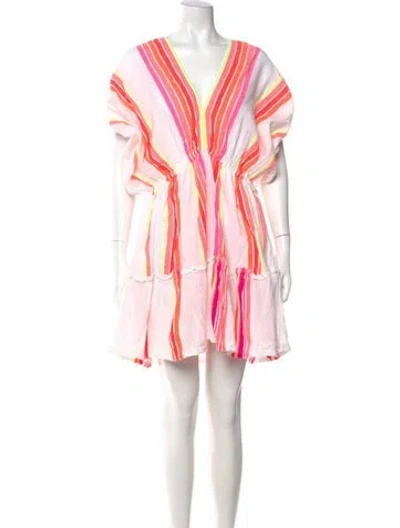 Pre-owned Lemlem Striped Mini Dress In Pink