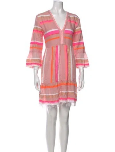 Pre-owned Lemlem Striped Mini Dress In Pink