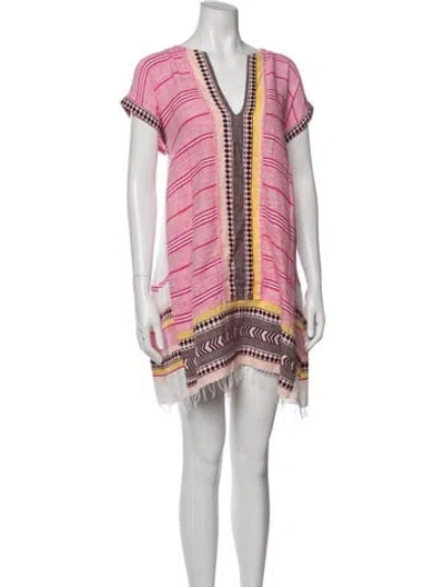 Pre-owned Lemlem Striped Mini Dress In Pink
