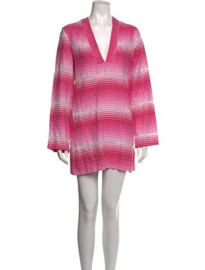 Pre-owned Lemlem Striped Mini Dress In Pink