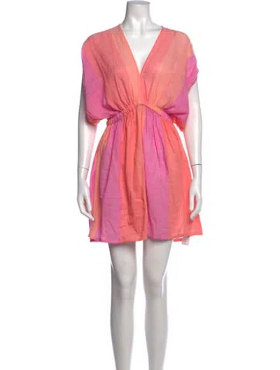 Pre-owned Lemlem Striped Mini Dress In Pink