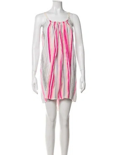 Pre-owned Lemlem Striped Mini Dress In Pink/white