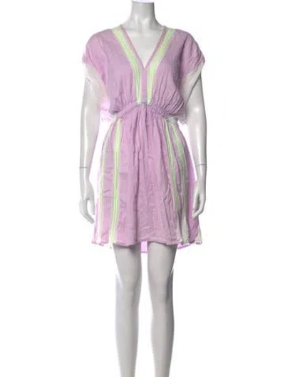 Pre-owned Lemlem Striped Mini Dress In Purple