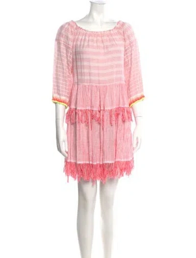 Pre-owned Lemlem Striped Mini Dress In Red
