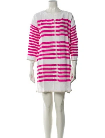Pre-owned Lemlem Striped Mini Dress W/ Tags In Neutral