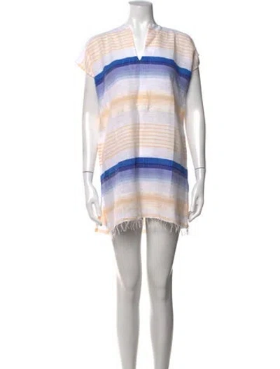 Pre-owned Lemlem Striped Mini Dress W/ Tags In Neutrals