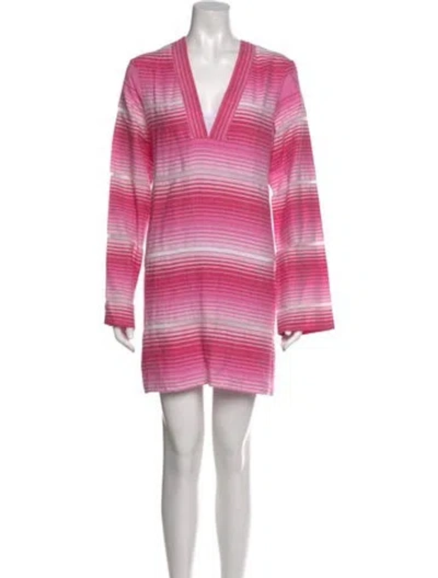 Pre-owned Lemlem Striped Mini Dress W/ Tags In Pink