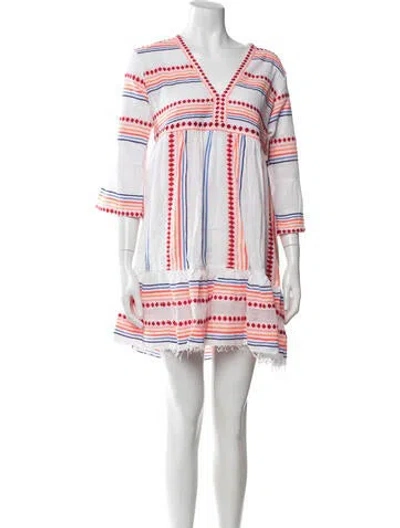 Pre-owned Lemlem Striped Mini Dress W/ Tags In White