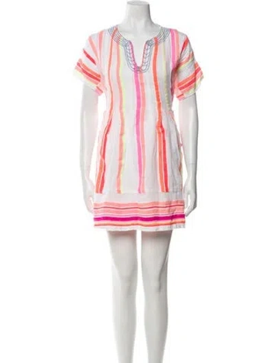 Pre-owned Lemlem Striped Mini Dress In White