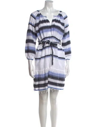 Pre-owned Lemlem Striped Mini Dress In White