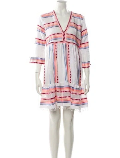 Pre-owned Lemlem Striped Mini Dress In White