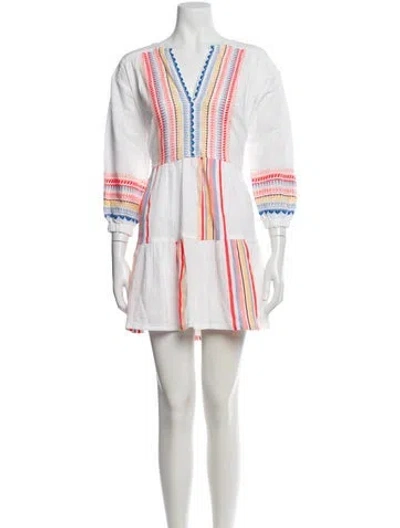 Pre-owned Lemlem Striped Mini Dress In White