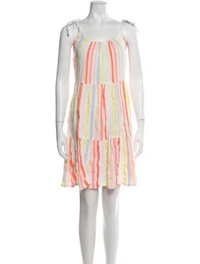 Pre-owned Lemlem Striped Mini Dress In White