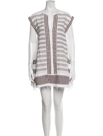 Pre-owned Lemlem Striped Mini Dress In White