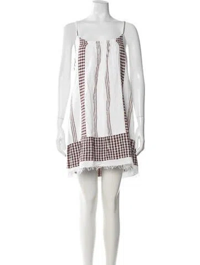 Pre-owned Lemlem Striped Mini Dress In White