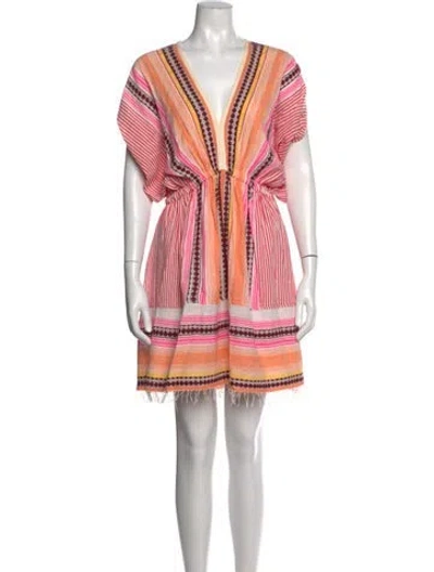 Pre-owned Lemlem Striped Mini Dress In White