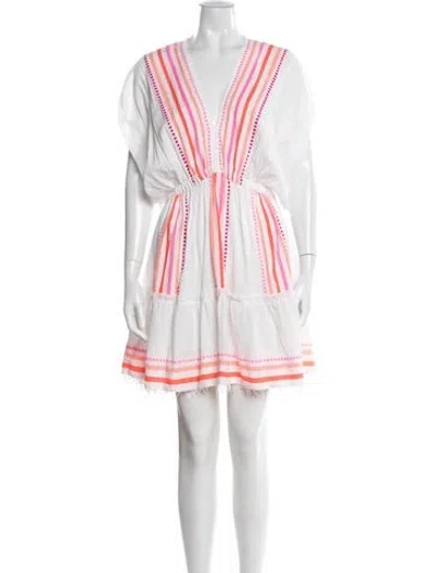 Pre-owned Lemlem Striped Mini Dress In White