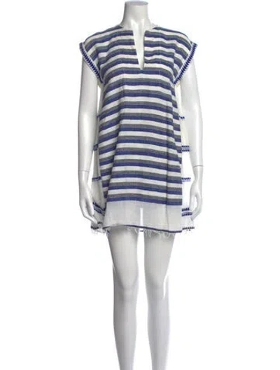 Pre-owned Lemlem Striped Mini Dress In White