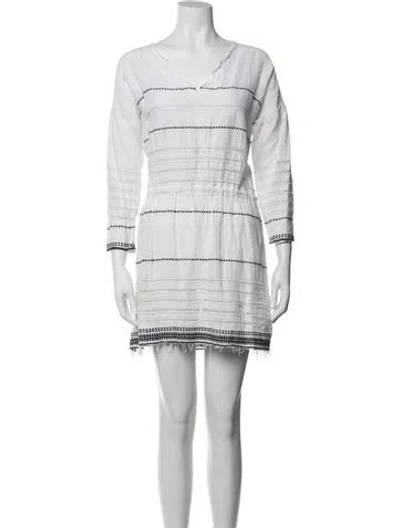 Pre-owned Lemlem Striped Mini Dress In White