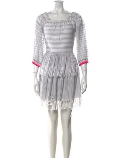 Pre-owned Lemlem Striped Mini Dress In White
