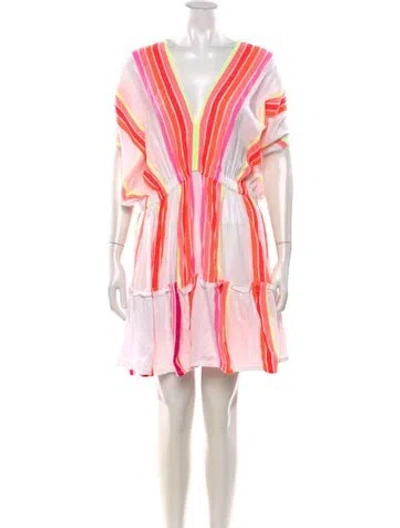 Pre-owned Lemlem Striped Mini Dress In White
