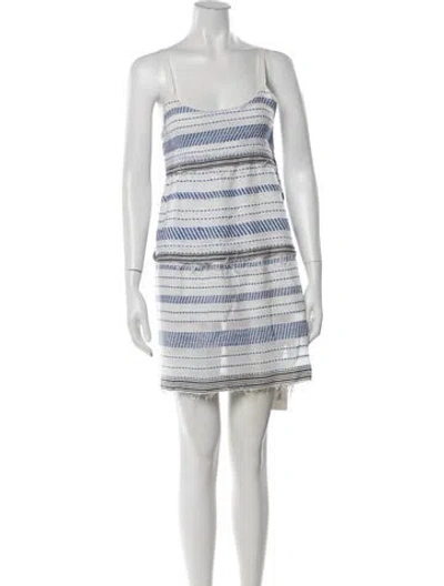 Pre-owned Lemlem Striped Mini Dress In White