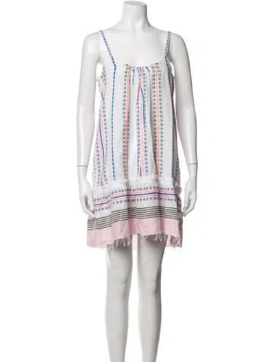 Pre-owned Lemlem Striped Mini Dress In White