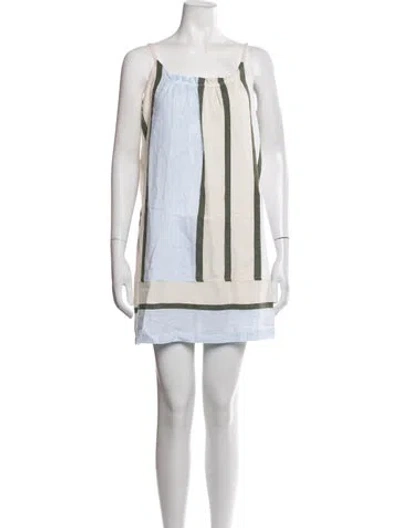 Pre-owned Lemlem Striped Mini Dress In White