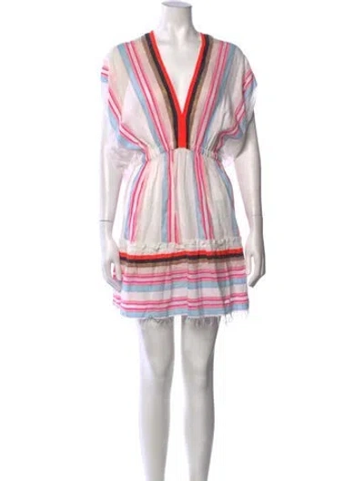 Pre-owned Lemlem Striped Mini Dress In White