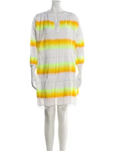 Pre-owned Lemlem Striped Mini Dress In Yellow