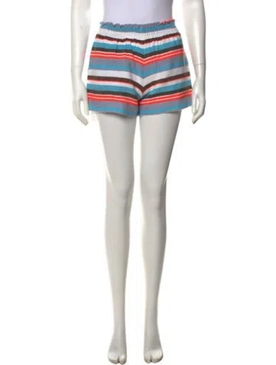 Pre-owned Lemlem Striped Mini Shorts In Blue