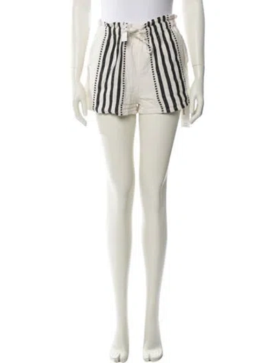 Pre-owned Lemlem Striped Mini Shorts In Neutral