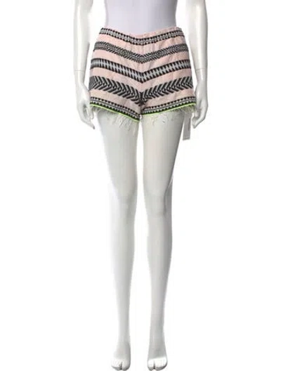 Pre-owned Lemlem Striped Mini Shorts In White