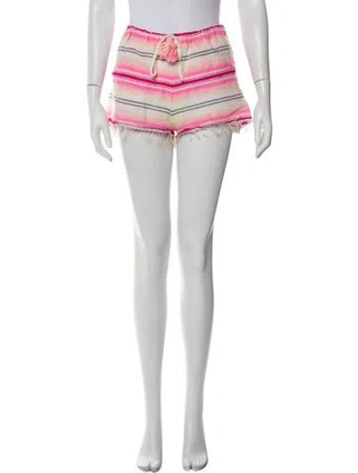 Pre-owned Lemlem Striped Mini Shorts In White