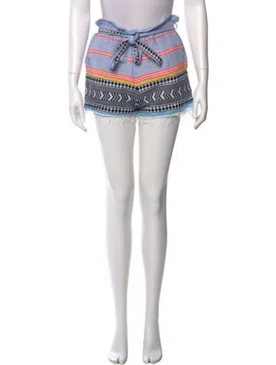 Pre-owned Lemlem Striped Mini Shorts In White