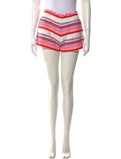 Pre-owned Lemlem Striped Mini Shorts In White