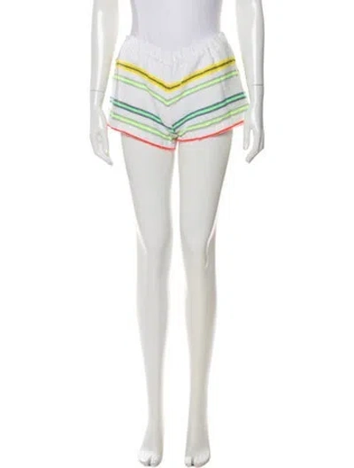 Pre-owned Lemlem Striped Mini Shorts In White