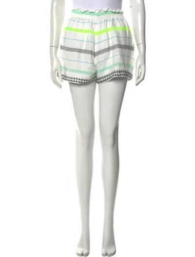 Pre-owned Lemlem Striped Mini Shorts In White