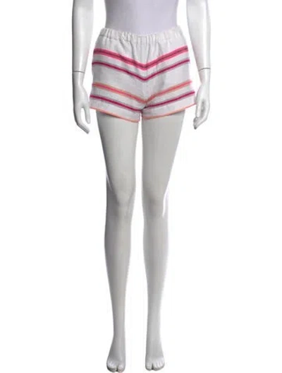 Pre-owned Lemlem Striped Mini Shorts In White