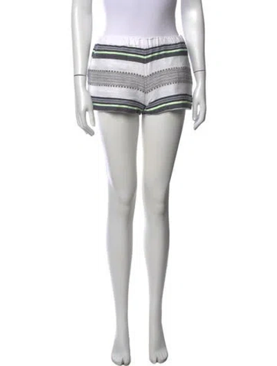 Pre-owned Lemlem Striped Mini Shorts In White
